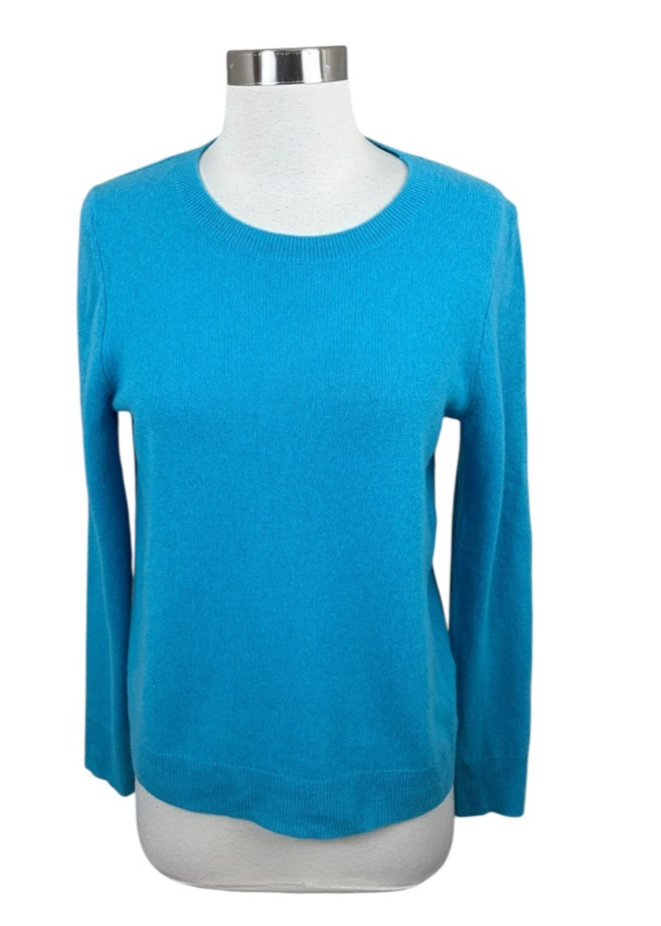 Nordstrom Aqua Blue 100% Cashmere Sweater Size S Quiet Luxury Old Money
